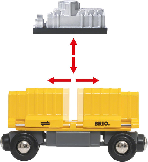 BRIO 33982 Three-Wagon Cargo Train - Kid-Friendly Wooden Toy Train, Engaging Play Experience, Compatible with All