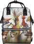 QSMJKLD Animal party Diaper Bag with Changing Pad, Pacifier Holder - Multifunction Travel
