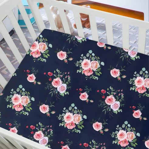 AMROSE 3 Pack 28'' 52'' Heavenly Soft Crib Sheets for Baby Girls, X Fitted Sheets for Crib and Toddler Mattress Pad
