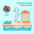 CUTE STONE Play Kitchen Sink Toys with Upgraded Real Faucet, Play Cooking Stove, Cookware Pot and Pan,Play Food, Color