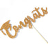 Gold Glitter Congrats Cake Topper, Graduation Party Decorations for 2022 High School/College/Senior