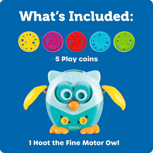 6 18+ Learning Resources Hoot the Fine Motor Owl - Pieces, Ages Months, Toddler Toys, Fine Motor and Sensory for Kids