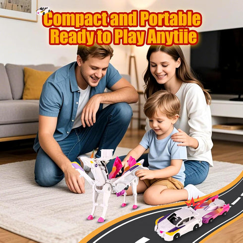 ZIYIME Set 3-6 Magnetic Transforming Cars Toy, Collision Transforming Car Robot Toys, Automatic Deformation of Magnetic
