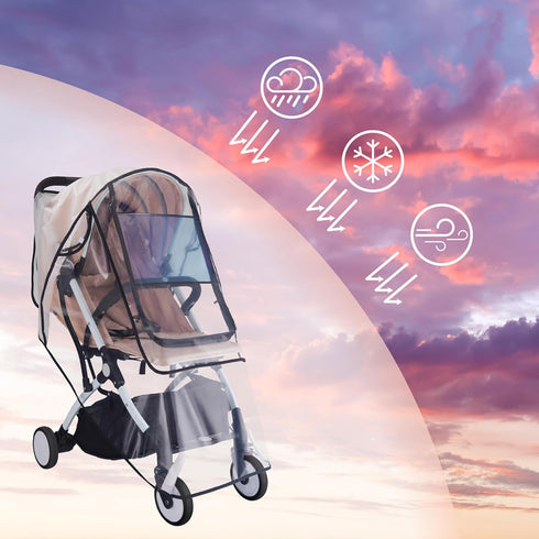 Bemece Universal Stroller Rain Cover, Baby Travel Weather Shield for Summer, Windproof and Waterproof