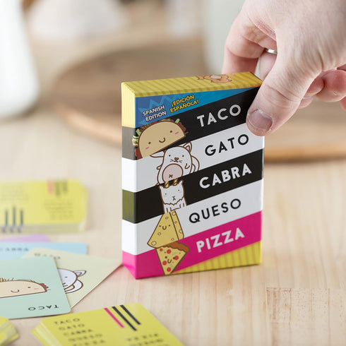 Taco Cat Goat Cheese Pizza - Spanish Edition! ¡Taco Gato Cabra Queso Pizza! Ages 8+, 10-15min Play time, 2-8 Players