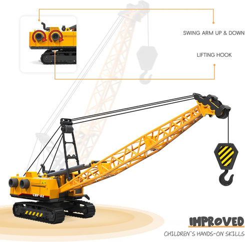 Kids Construction Toys for Boys, Crane Trucks Excavator Toy, Sandbox Vehicles Gift for Ages 3 and Up
