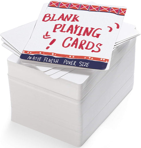 LotFancy 180PCS Blank Playing Cards, White Index Flash Cards for Writing, Printable Study Learning, Poker Size 2.5" x