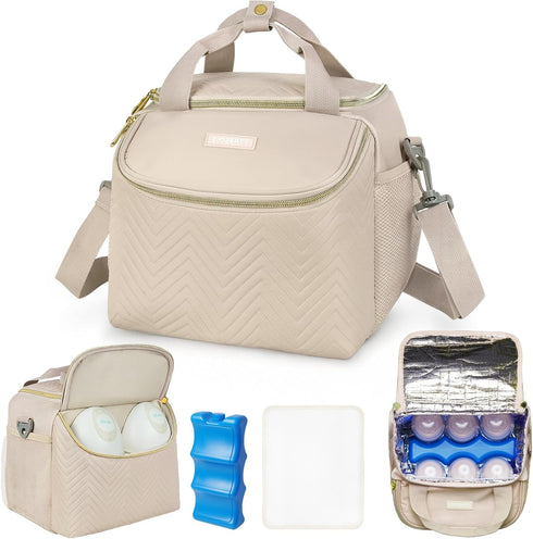ZIOZERTT Wearable Breast Pump Bag,Breastmilk Cooler Travel Bag Compatible with Momcozy/Eufy/Elvie/Willow/Medela Breast Pump