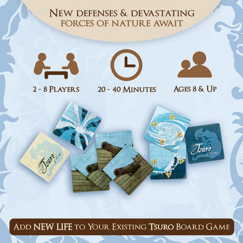 Tsuro From Calliope Games - Veterans of The Seas Expansion Pack, Family Adventure Board Game for 2-8 Players