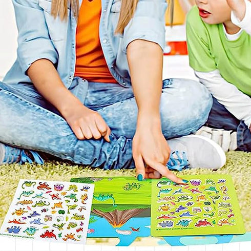 Reusable Sticker Book for Kids - Ocean Stickers Educational Learning Toys Travel Activity Books for Toddler Girls