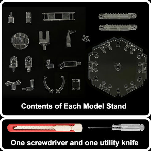 TWKUPWO 6 Set Hobby Action Base Display Stand, Gundam Action Figure Stand - Compatible with MG, RG, HG Universal Models