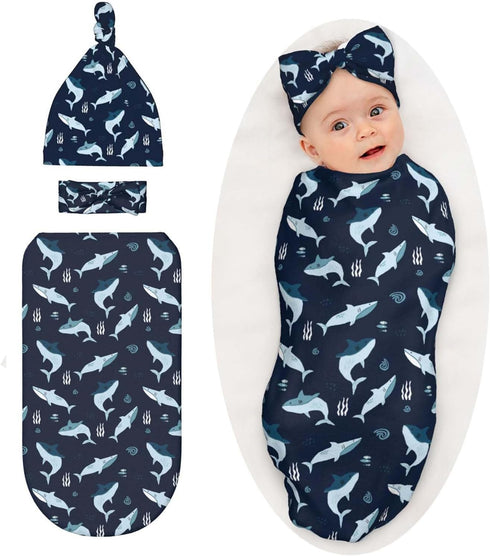 Osvbs Sharks Ocean Animal Baby Stuff Swaddle Blanket Wrap Baby Newborn Blanket Soft
