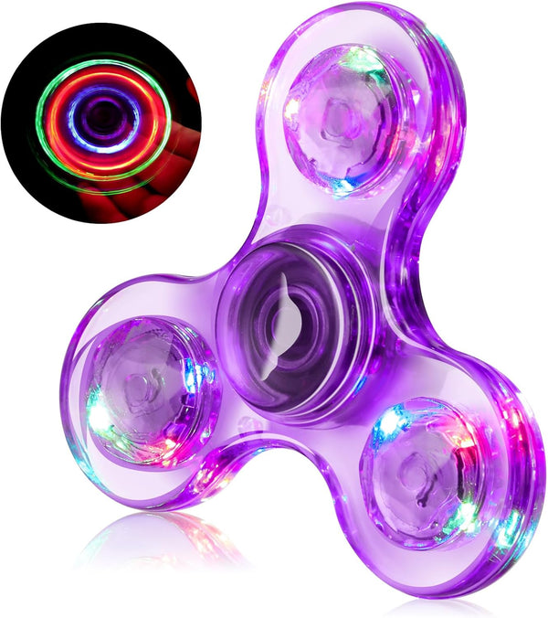 WELLVO 1Pcs LED Fidget Spinner for Kids Adults, Light up Sensory Fidget