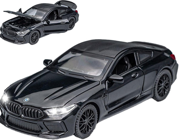 Toy Cars Compatible BMW M8 Model Car 1/32 Metal Collectible with Light and Sound Pull Back for Boys 3+