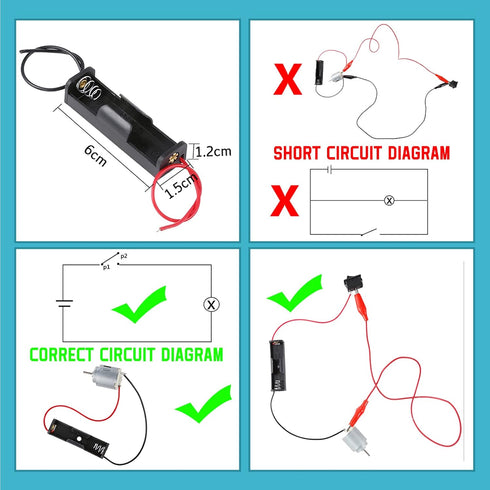 Sntieecr 3 Pack 42 PCS Electric Circuit Motor Kit - Educational Montessori Learning Kit for Kids DIY STEM