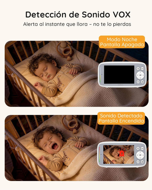 BOIFUN 2026 720P 4'' 2-Way Sensor,3X Reminder,11H Baby Monitor with Camera and Audio, No WiFi, True-Colour Screen