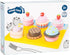 Playset 13 Set 3+ Wooden Cupcake and Cake by Small Foot Piece - Cuttable Play Food with Interchangeable Velcro Toppings