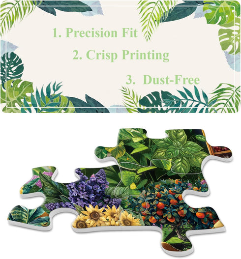 BBOLDIN 1000 Flower Plant Garden Puzzle Pieces for Adults, Spring Greenhouse Jigsaw Puzzle Botanical, Colorful Floral