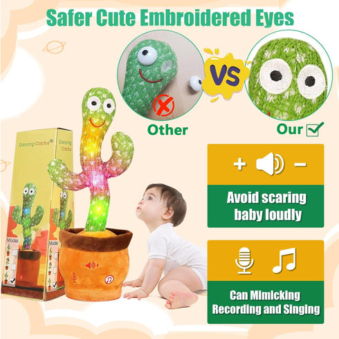 Dancing Cactus Baby Toys, Mimicking Toys with Volume Adjustable Talking Cactus, Singing Cactus for Baby Girl Toys