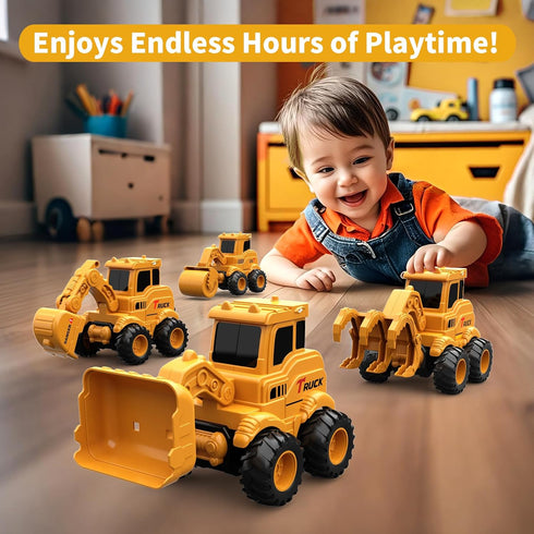 Olbyefly 2 3 4 5 6 Bulldozer Construction Toys for + Year Old Boys Kids Toddlers Girls, Sandbox Excavator Toy Trucks
