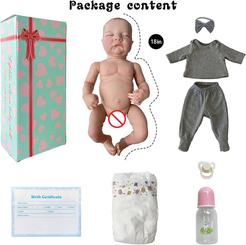 17-Inch 3+ FOCKOF Realistic Reborn Baby Dolls Girl Soft Vinyl Lifelike Real Life Baby Dolls Babe Reborn Accessories