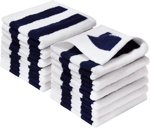 ORIGINAL KIDS Wash Cloth - Set of 12 Cabana Stripe Washcloths - 100% Cotton