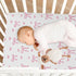 Sheet,39x27IN Pfrewn Crib Sheets for Boys Girls Aesthetic Pink Ribbon Bow Fitted Crib Sheet for Mini Crib Mattress