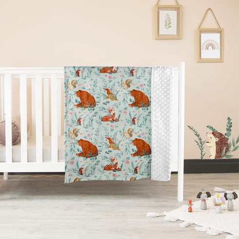 TANOFAR Minky Baby Blankets, Soft Toddler Receiving Blanket, Double Layer, 30 x 40 Inch, Woodland Animals