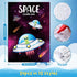 24 24 BenLouis Outer Space Mini Coloring Books Kids with Stacking Crayons Astronaut Party Favors Activity Books Bulk
