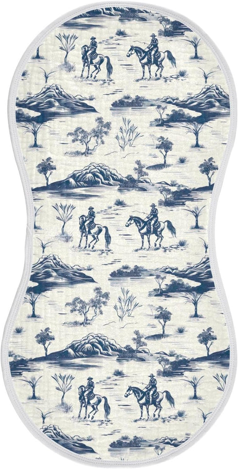 KEIGE 2Pcs Girls,11x22in,A113083 West Desert Cowboys Burp Cloth,Unisex Large Absorbent Soft Cotton Muslin Burping