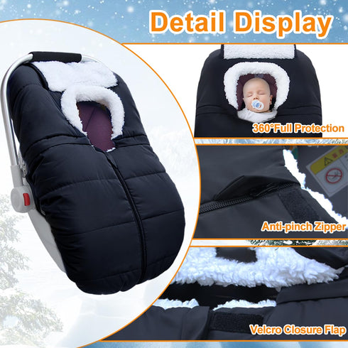 Winter Baby Car Seat Cover - Infant Carseat Bunting Bag Blanket Keep Baby Warm for Newborn Boys Girls- Cold Weather