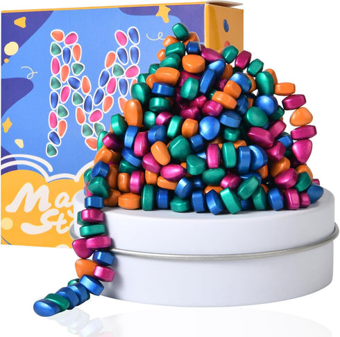 LCVUUK Fidget Toys Adults,Sensory Stones for Stress Relief,300+Multicolour Smooth Ferrite Rocks, Desk Fidgets