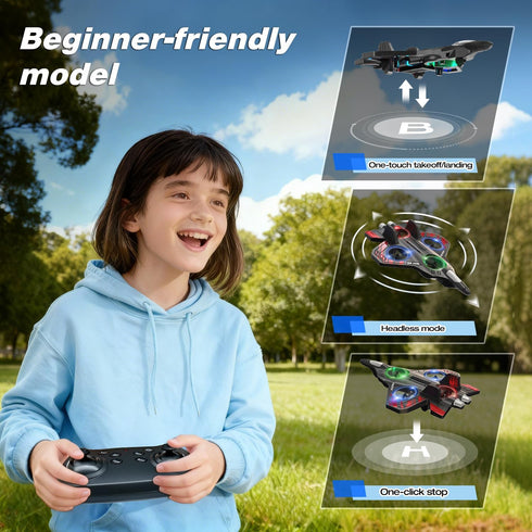8-16, 360 8-12, Foam Remote Control Airplanes, RC Planes with Light, RC Airplane Fighter Jet for Kids Adults Flip
