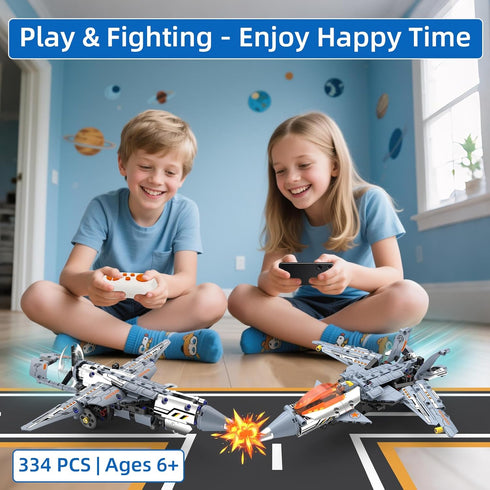 5 1 Set 2.4GHz 6 7 8 9 10 11 12+, in STEM RC Robot Building Kit, Fighter Jet Airplane Building with APP & Remote