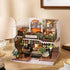 CUTEBEE Dollhouse Miniature with Furniture, DIY Wooden Dollhouse Kit Plus Dust Proof, Creative Room Idea(Forest Tea