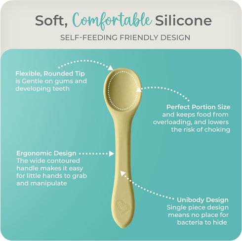 Mason Bottle 2 Pack Silicone Spoons (Buttercup & Harbor)