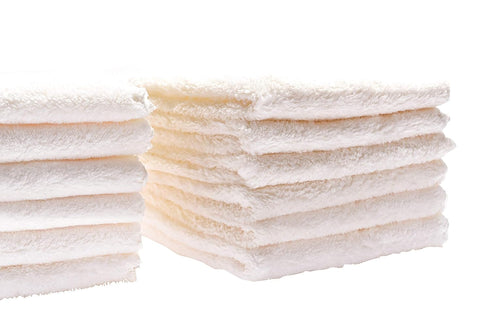Kyapoo Baby Washcloths 12 Pack, 12x12 Inches Microfiber Coral Fleece for Newborns, Infants, and Toddlers - White