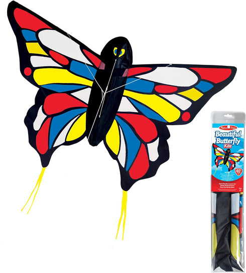 Melissa & Doug Beautiful Butterfly Kite | Single Line Shaped Kite (50-Inch Wingspan)