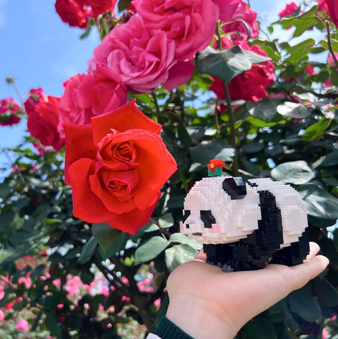 Flower Panda Mini Building Blocks (983 PCS), Micro Animal Building Toy Bricks for Girls, Boys, and Adults