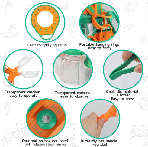 TOY Life Bug Catcher Kit for Kids - Bug Catching Kit with Butterfly Net, Magnifying Glass, Insect Catcher, Outdoor Toys
