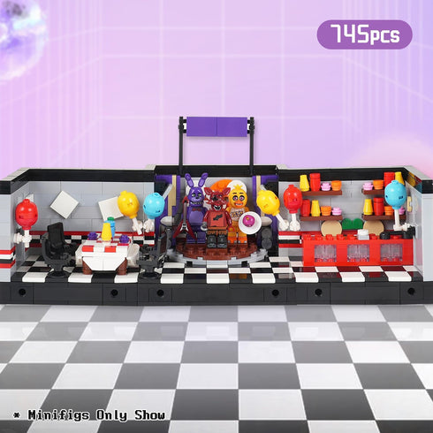 MOOXI-MOC FNAF Stage Building Set, Creative Building Blocks Kit for Kids (745pcs)