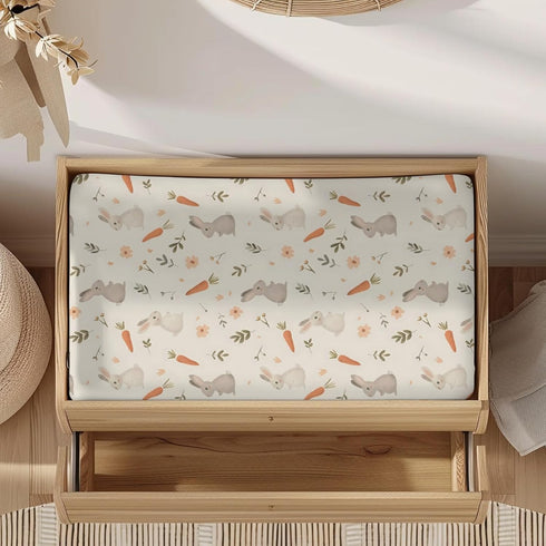 KuphiL10C Girls-16x32 Cute Spring Easter Rabbits Carrots Animals Pattern Baby Changing Pad Cover, Unisex Forest Nursery