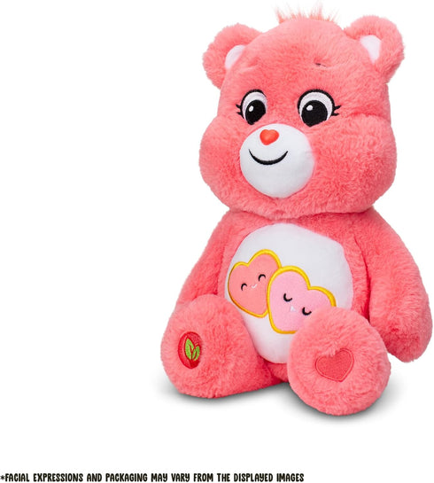 Care Bears 14" Love-A-Lot Bear Plushie - Medium Size Pink Plush for Ages 4+