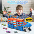 8 Set 3 4 5 6 7 VATOS Toddler Truck Toy - Ejection Folding Dinosaur Track, Portable Truck Car with Race Cars, Best Gift