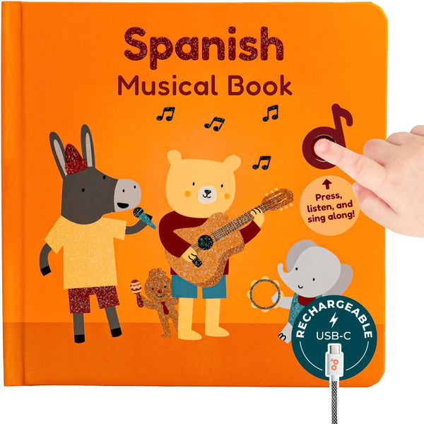 Cali's Books Spanish Book for Toddlers 1-3 - Musical Books for Kids,