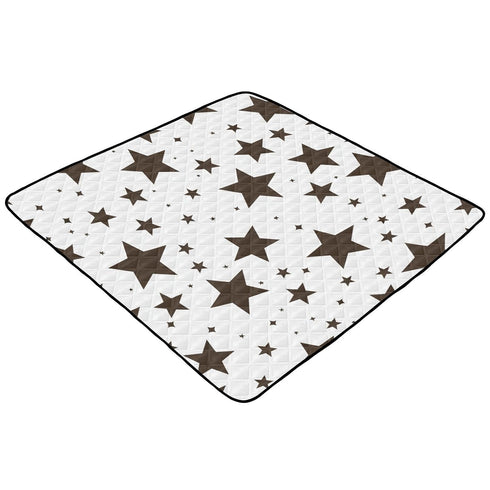 EtherSpher 50'' 50''con Black and White Illustration Design Stars Brown Large Stylish Baby Play Mat for Floor