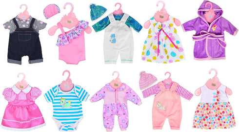 10 Sets 14-16 inch Dolls43 cm 15 inch 18 inch Ebuddy Doll Clothes Baby Doll Clothes Fit for Baby new Born Baby Dolls