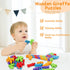 LovesTown Giraffe Wooden Puzzle - 26PCS Jigsaw Puzzle with Alphabet and Number Blocks for Preschool Kids