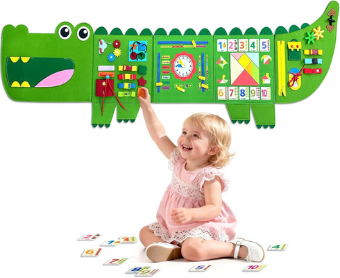 Rivibou Busy Board Montessori Busy Board, Sensory Wall Activity Board- Toddlers Montessori ToysLearning