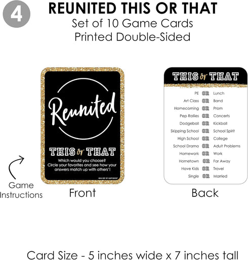 Big Dot of Happiness Reunited - 4 School Class Reunion Party Games, 10 Cards Each, Gamerific Bundle